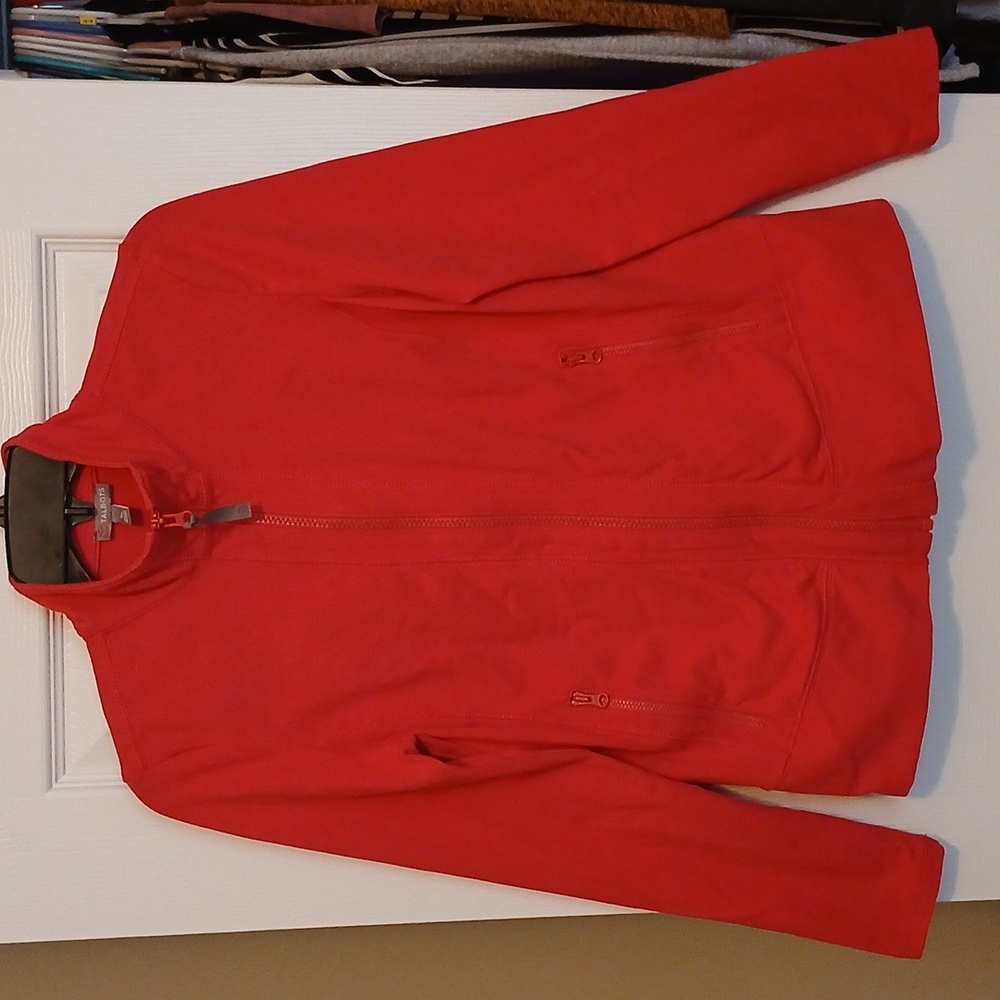 T by Talbots Pink Terry Full Zip Mock Neck Jacket Women's Small Petite